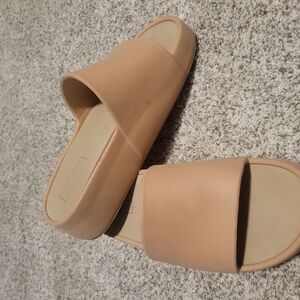Tan Slide Sandals